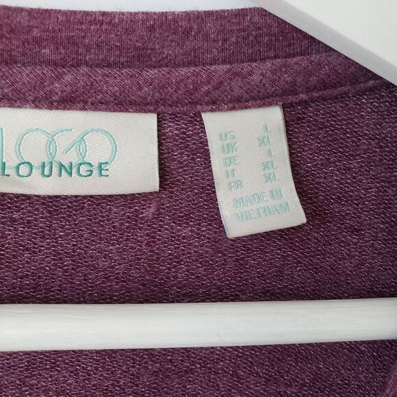 LOGO Lounge French Terry Knit Top Print Flounce size L - Picture 6 of 7
